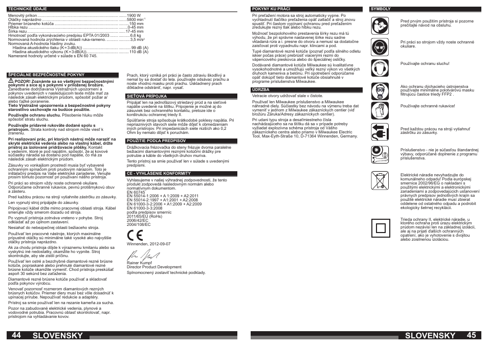 Slovensky | Milwaukee WCS 45 User Manual | Page 23 / 37