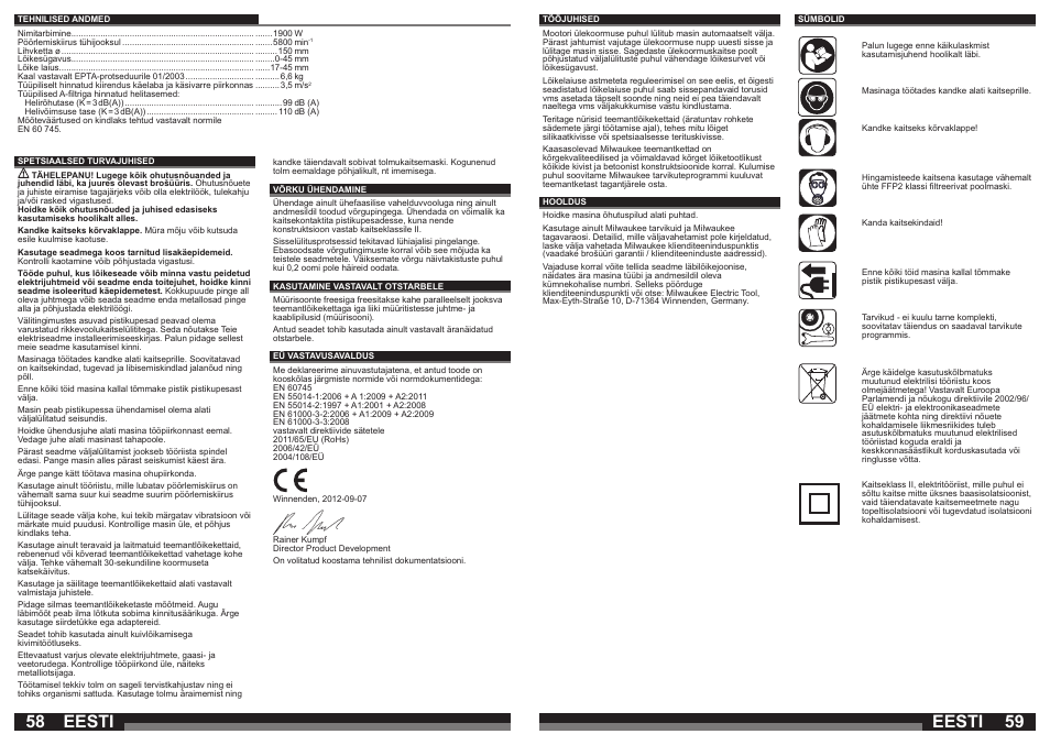 Eesti | Milwaukee WCS 45 User Manual | Page 30 / 37