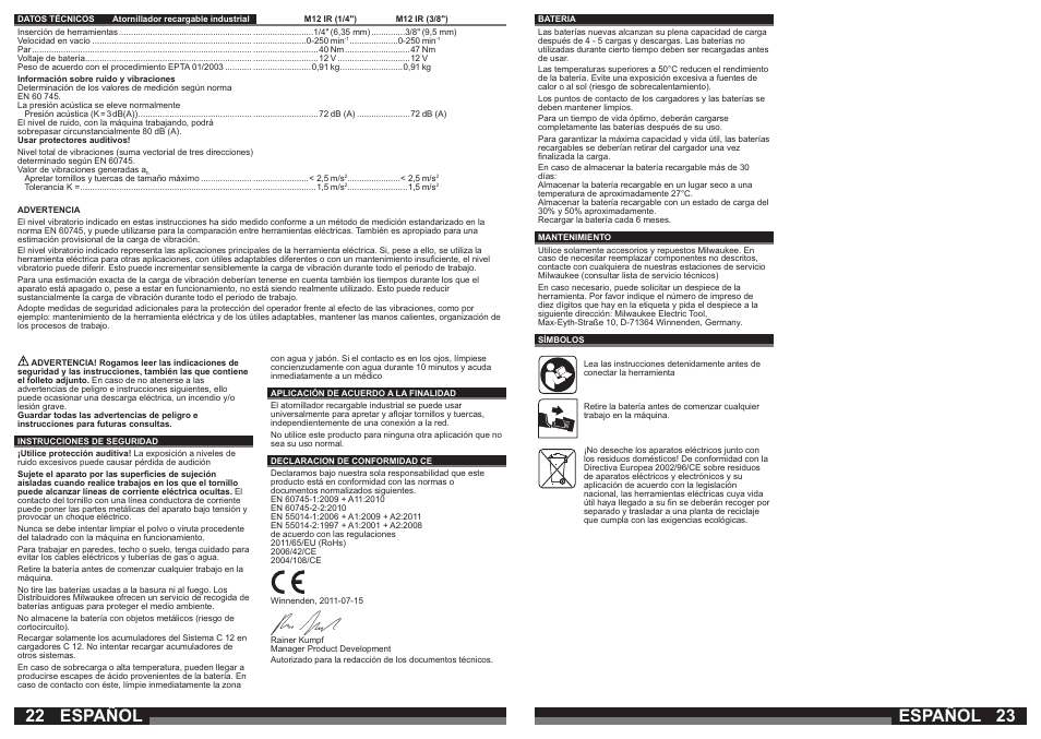 Español | Milwaukee M12 IR User Manual | Page 12 / 35