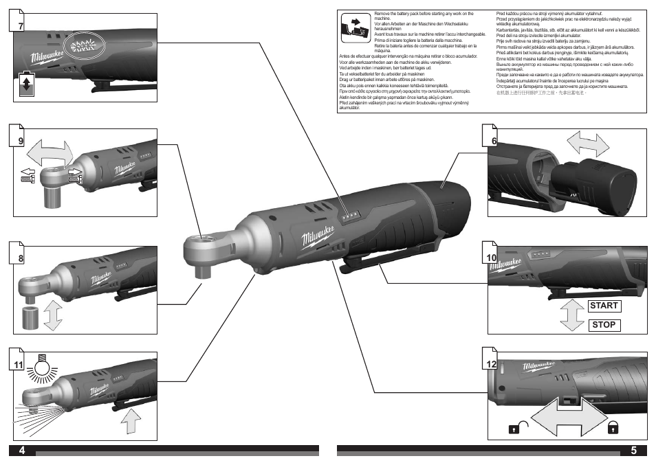 Start stop | Milwaukee M12 IR User Manual | Page 3 / 35