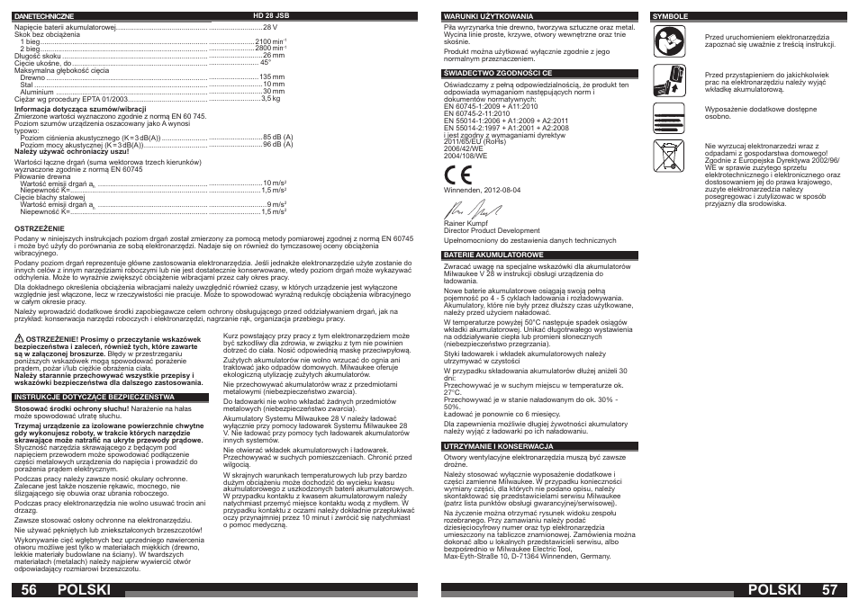 Polski | Milwaukee HD28 JSB User Manual | Page 29 / 43