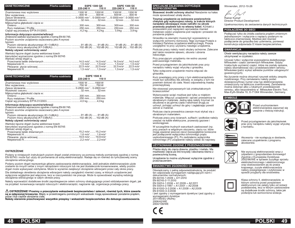 Polski | Milwaukee SSPE 1500 X User Manual | Page 25 / 37