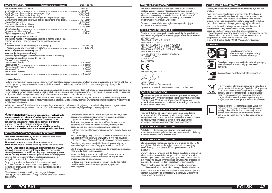 Polski | Milwaukee DD2-160 XE User Manual | Page 24 / 37