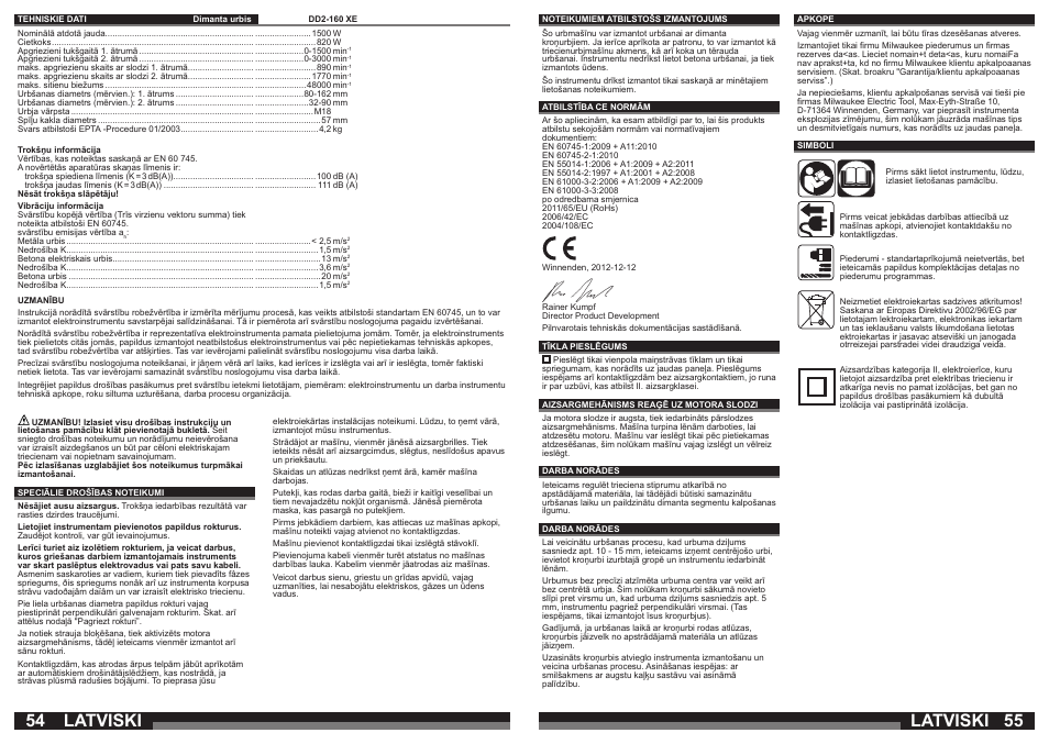 Latviski | Milwaukee DD2-160 XE User Manual | Page 28 / 37