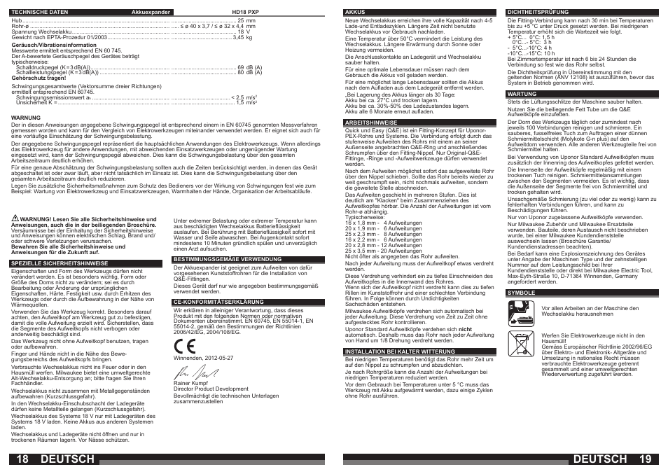 Deutsch | Milwaukee HD18 PXP User Manual | Page 10 / 37