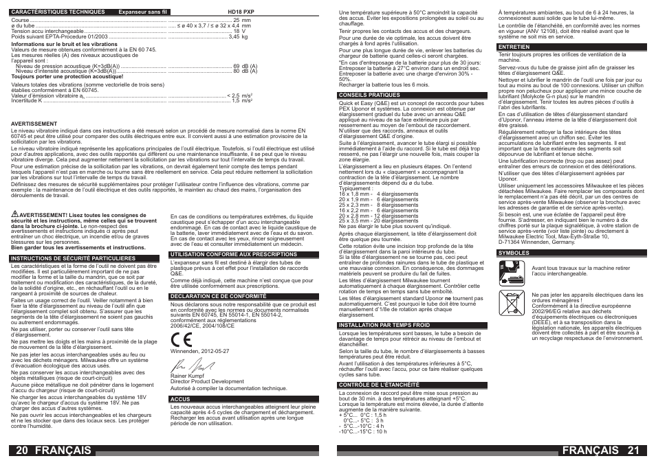 Français | Milwaukee HD18 PXP User Manual | Page 11 / 37