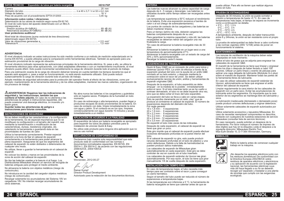 Español | Milwaukee HD18 PXP User Manual | Page 13 / 37