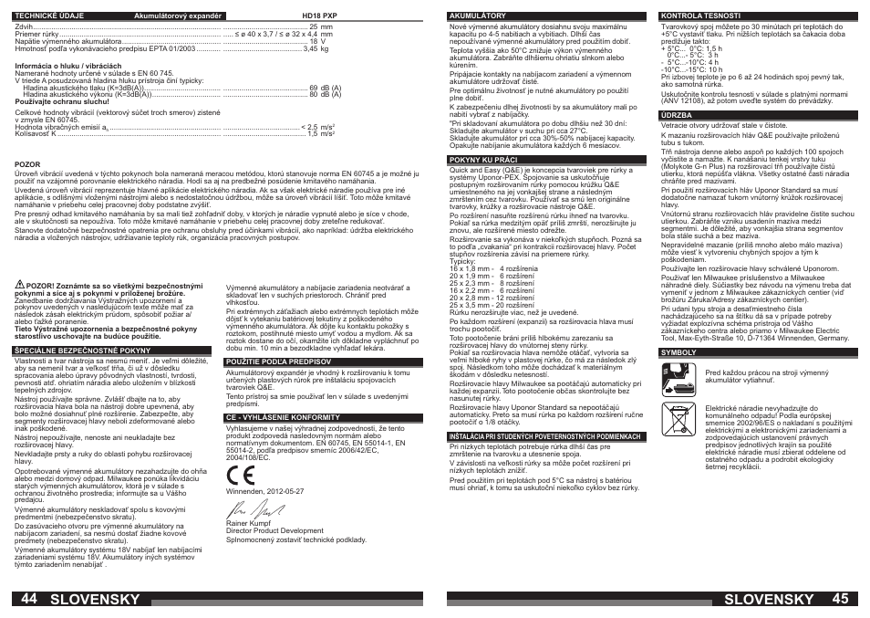 Slovensky | Milwaukee HD18 PXP User Manual | Page 23 / 37