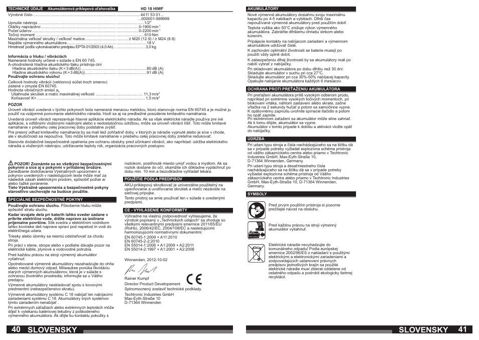 Slovensky | Milwaukee HD18 HIWF User Manual | Page 21 / 35