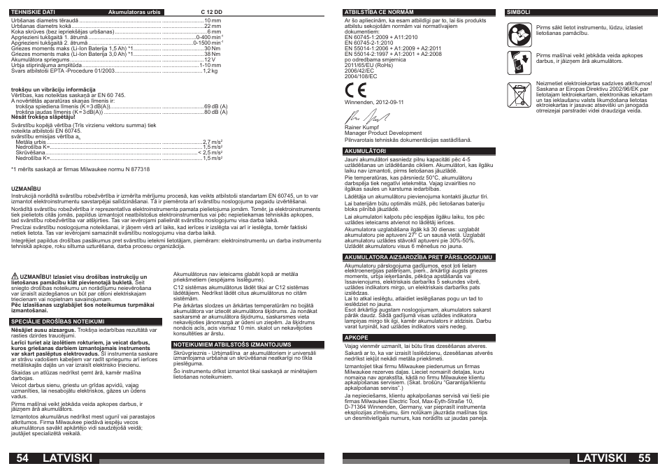 Latviski | Milwaukee C12 DD User Manual | Page 28 / 36