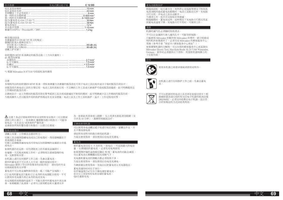 Milwaukee C12 DD User Manual | Page 35 / 36