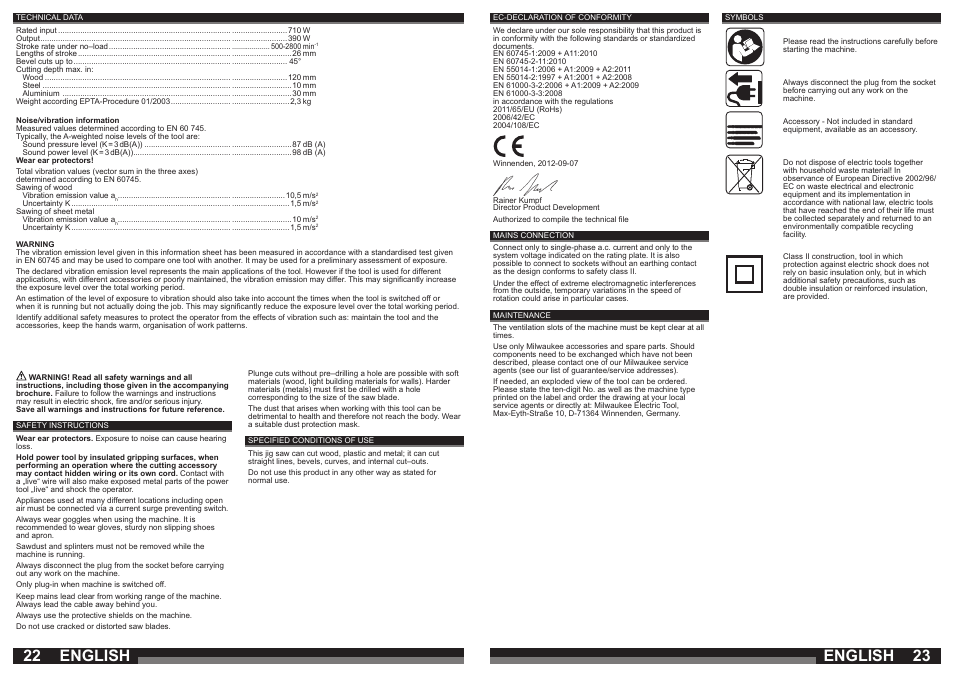 English | Milwaukee JS 120 X User Manual | Page 12 / 41