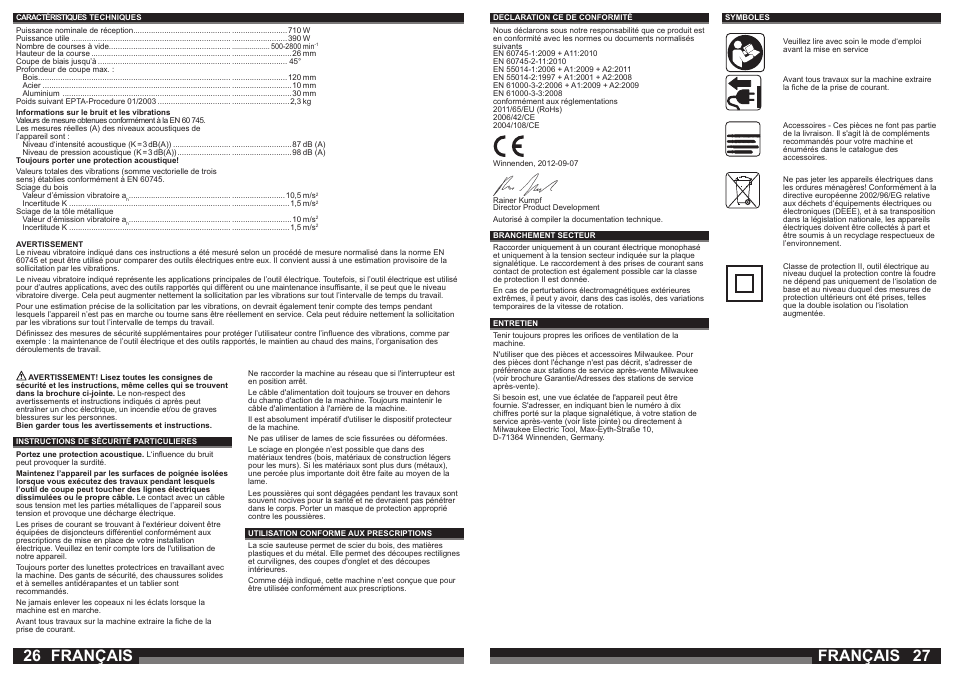 Français | Milwaukee JS 120 X User Manual | Page 14 / 41