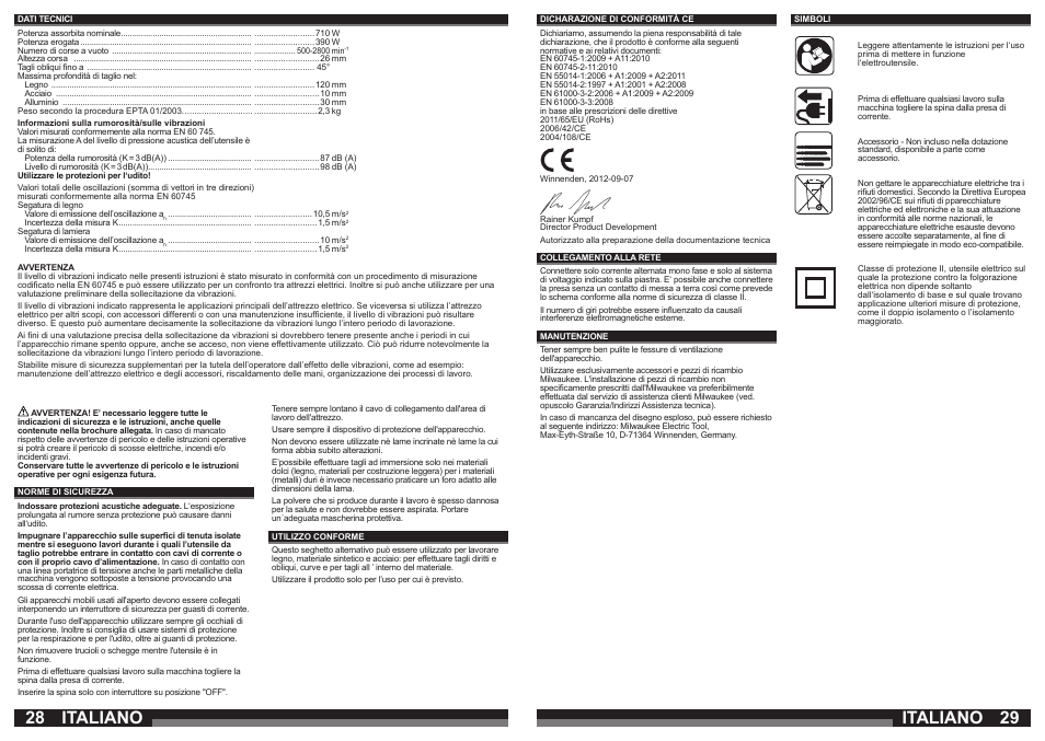 Italiano | Milwaukee JS 120 X User Manual | Page 15 / 41