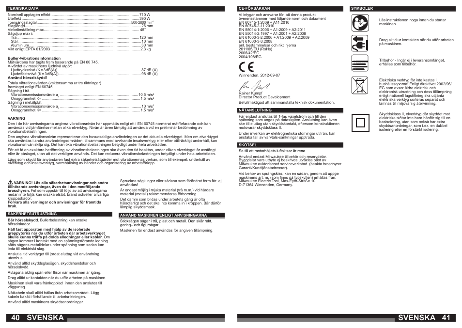 Svenska | Milwaukee JS 120 X User Manual | Page 21 / 41