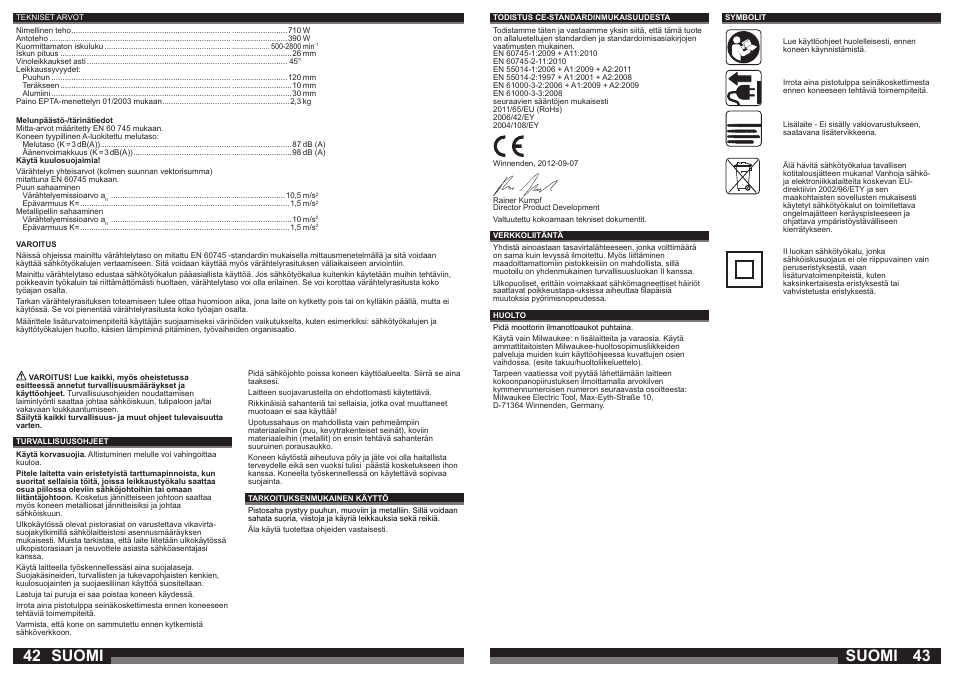 Suomi | Milwaukee JS 120 X User Manual | Page 22 / 41
