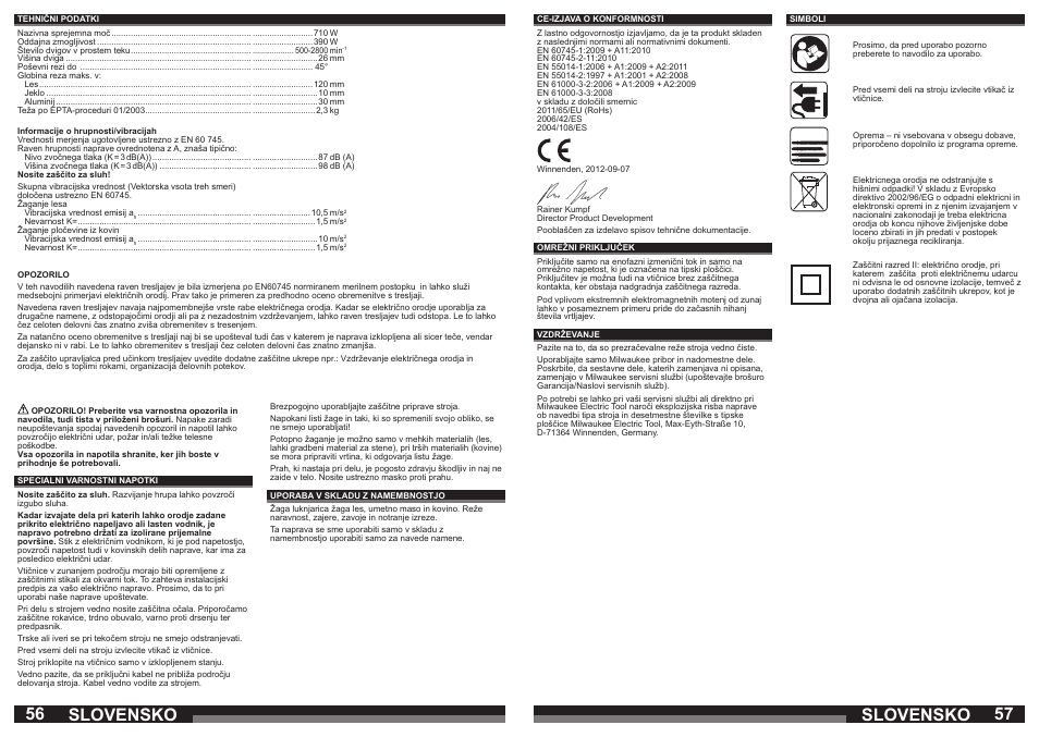Slovensko | Milwaukee JS 120 X User Manual | Page 29 / 41