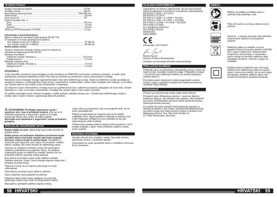 Hrvatski | Milwaukee JS 120 X User Manual | Page 30 / 41