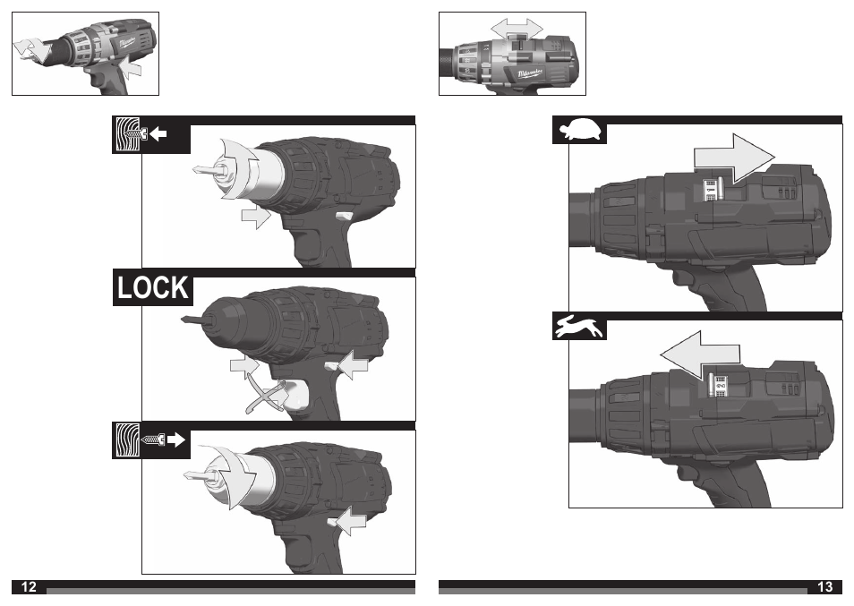 Lock | Milwaukee HD18 РD User Manual | Page 7 / 37