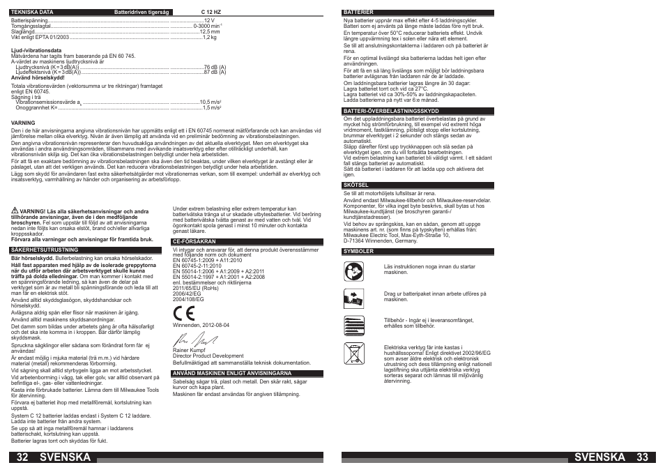 Svenska | Milwaukee C12 HZ User Manual | Page 17 / 35