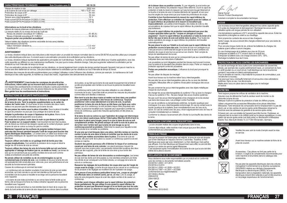 Français | Milwaukee HD18 CS User Manual | Page 14 / 39