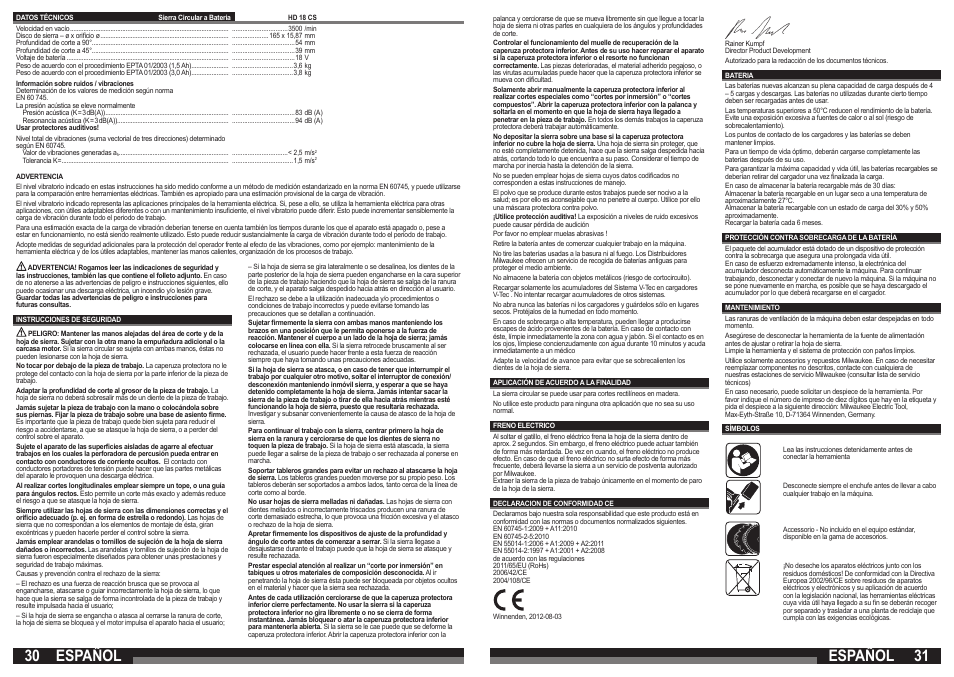 Español | Milwaukee HD18 CS User Manual | Page 16 / 39