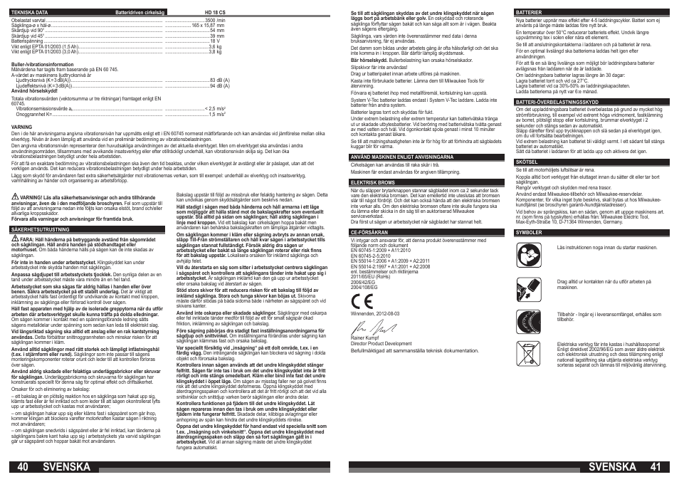 Svenska | Milwaukee HD18 CS User Manual | Page 21 / 39