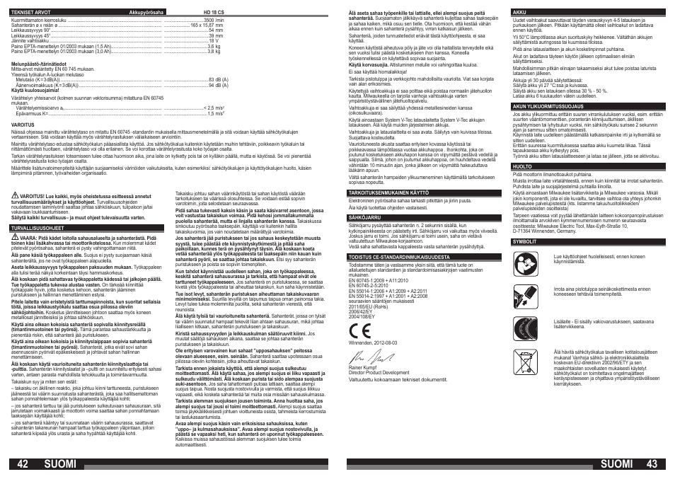 Suomi | Milwaukee HD18 CS User Manual | Page 22 / 39