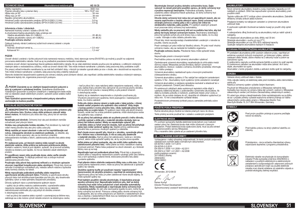 Slovensky | Milwaukee HD18 CS User Manual | Page 26 / 39