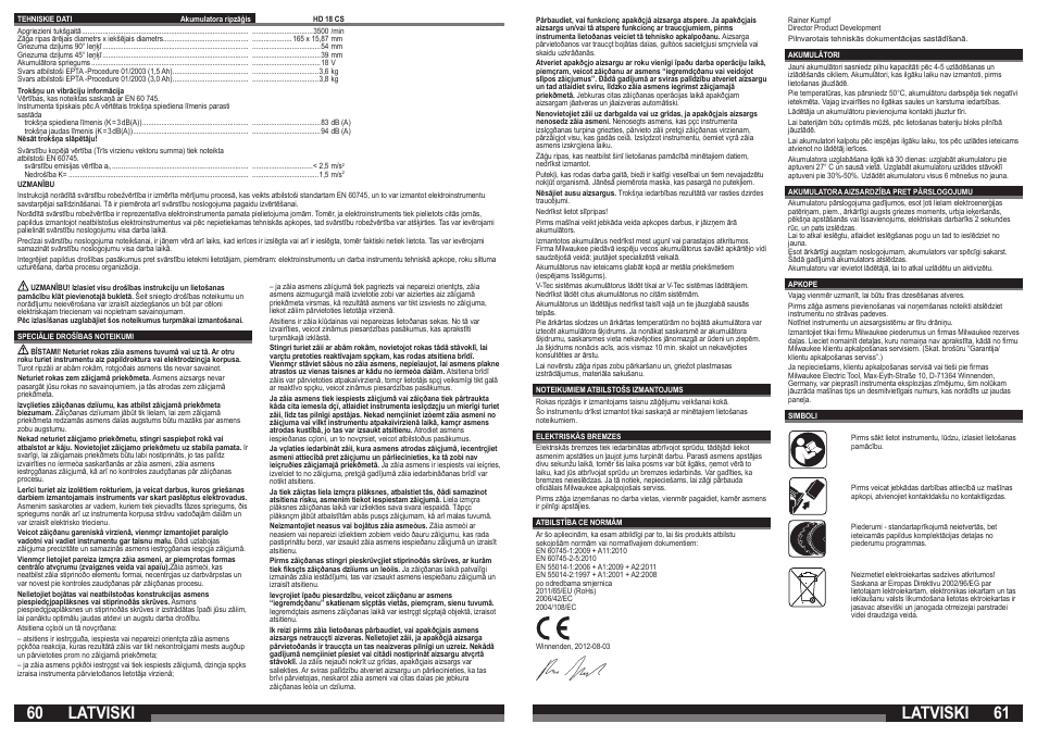 Latviski | Milwaukee HD18 CS User Manual | Page 31 / 39