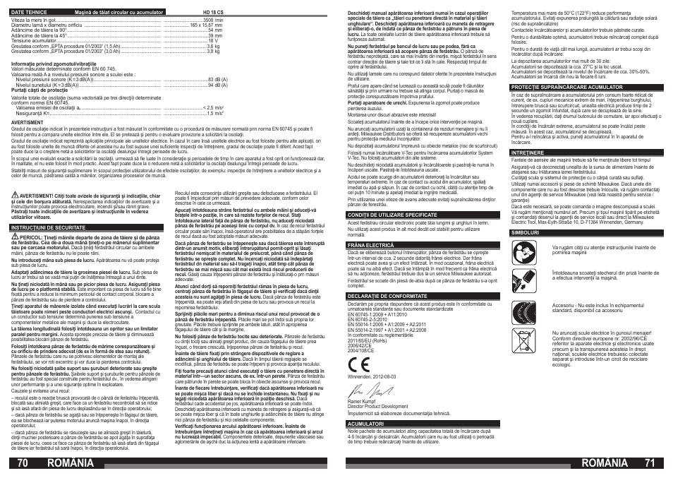 România | Milwaukee HD18 CS User Manual | Page 36 / 39