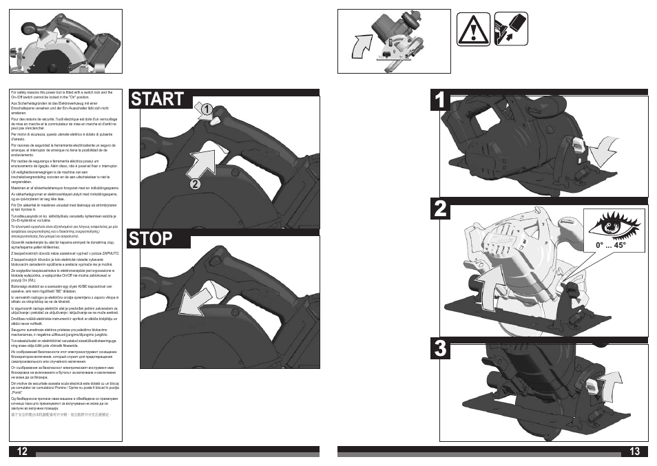 Start stop | Milwaukee HD18 CS User Manual | Page 7 / 39