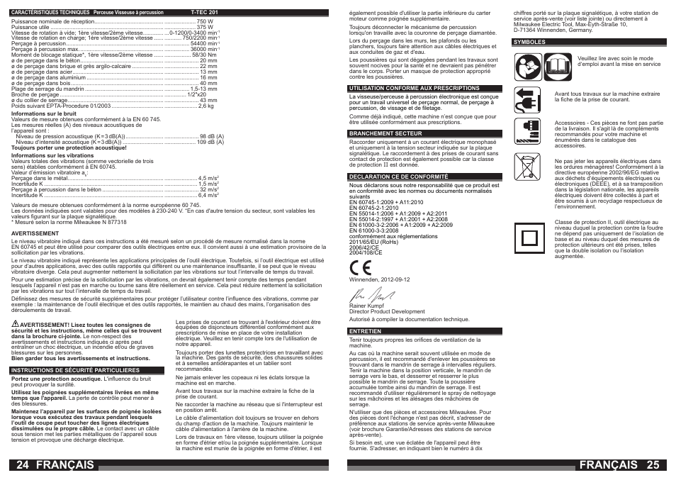 Français | Milwaukee T-TEC 201 User Manual | Page 13 / 39
