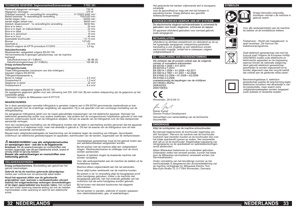 Nederlands | Milwaukee T-TEC 201 User Manual | Page 17 / 39