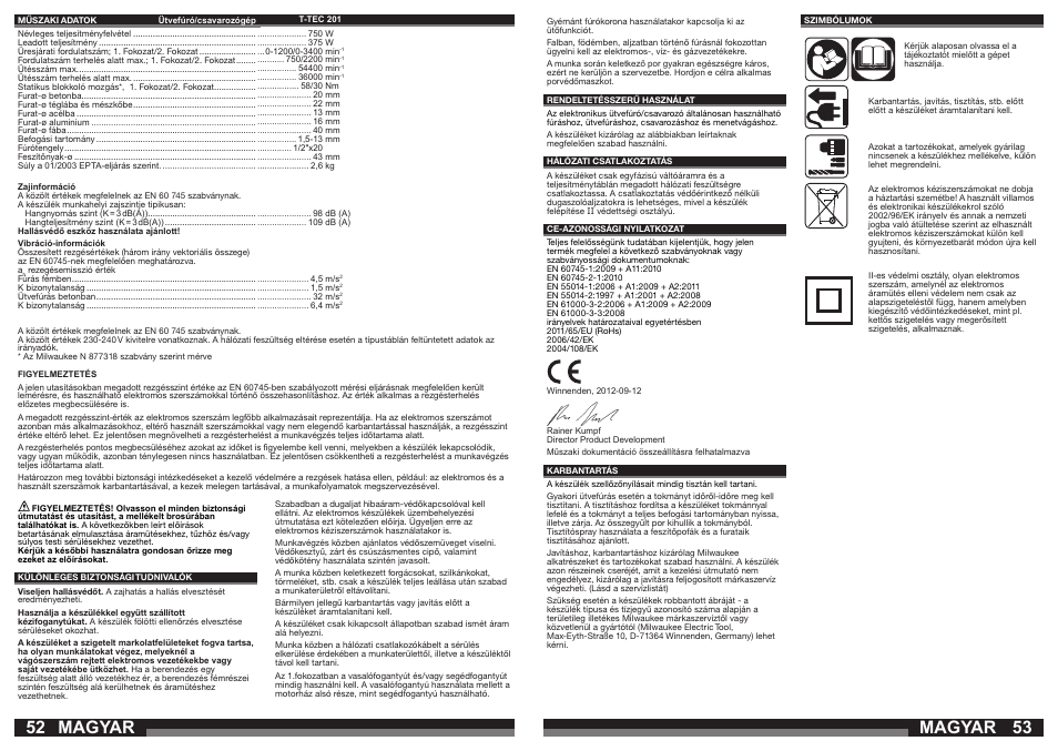 Magyar | Milwaukee T-TEC 201 User Manual | Page 27 / 39
