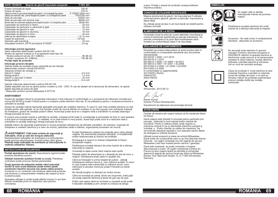 România | Milwaukee T-TEC 201 User Manual | Page 35 / 39