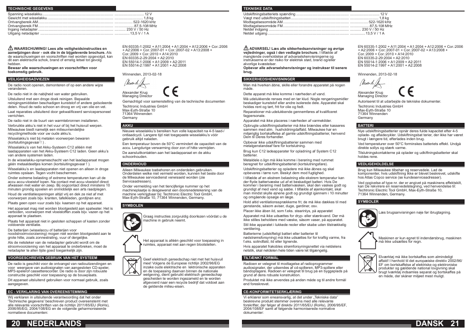 Dansk nederlands | Milwaukee C12 JSR User Manual | Page 11 / 23