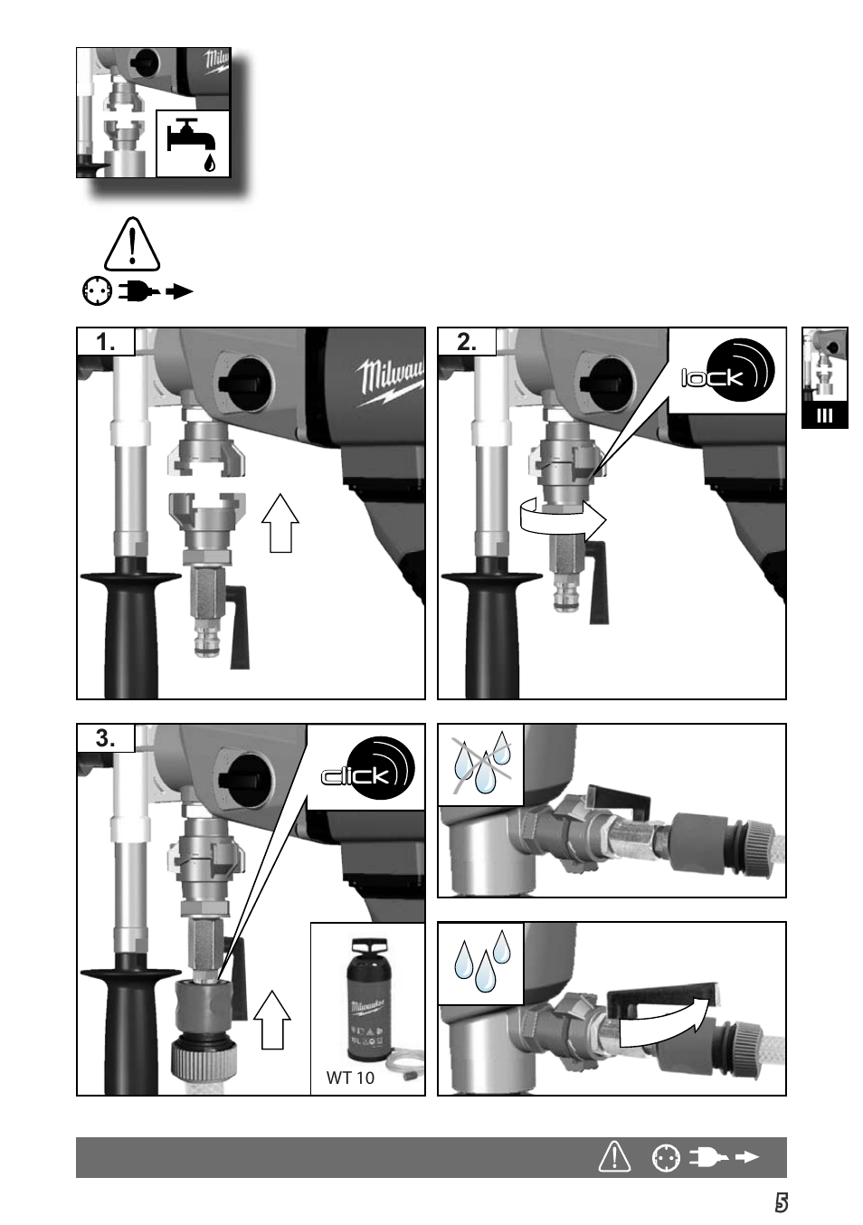 Lock, Click | Milwaukee DD 3 -152 User Manual | Page 8 / 113