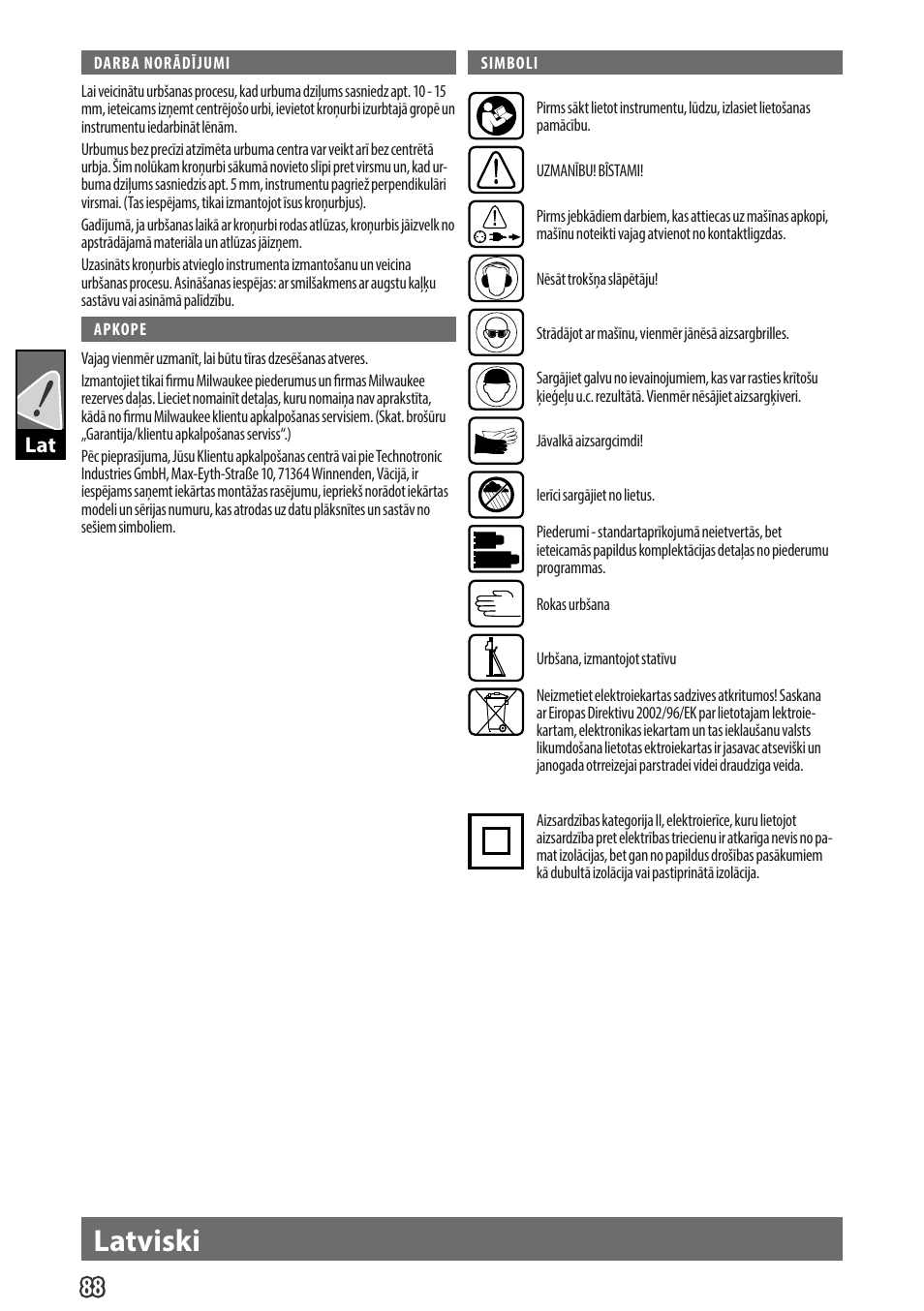English, Latviski | Milwaukee DD 3 -152 User Manual | Page 91 / 113