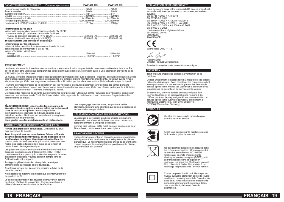 Français | Milwaukee IPWE 520 RQ User Manual | Page 10 / 35