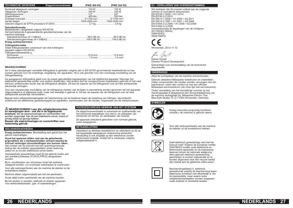 Nederlands | Milwaukee IPWE 520 RQ User Manual | Page 14 / 35