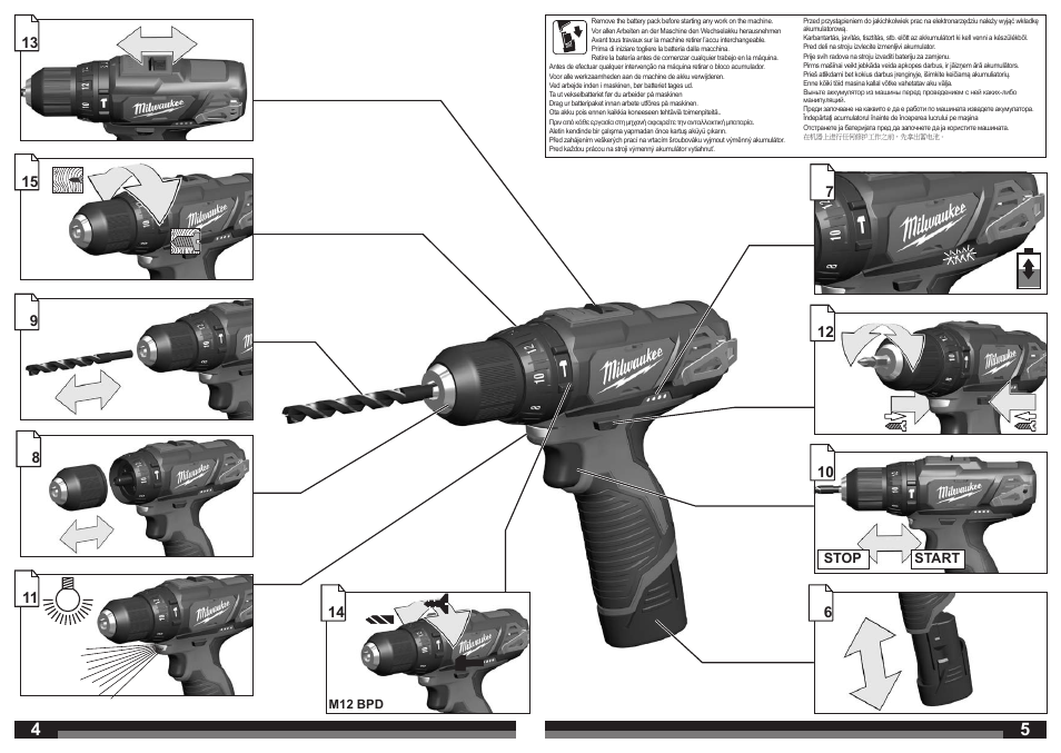 Milwaukee M12 BPD User Manual | Page 3 / 37