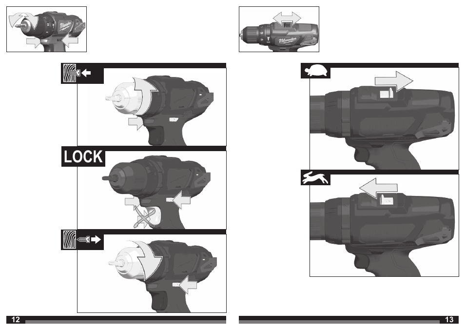 Lock | Milwaukee M12 BPD User Manual | Page 7 / 37