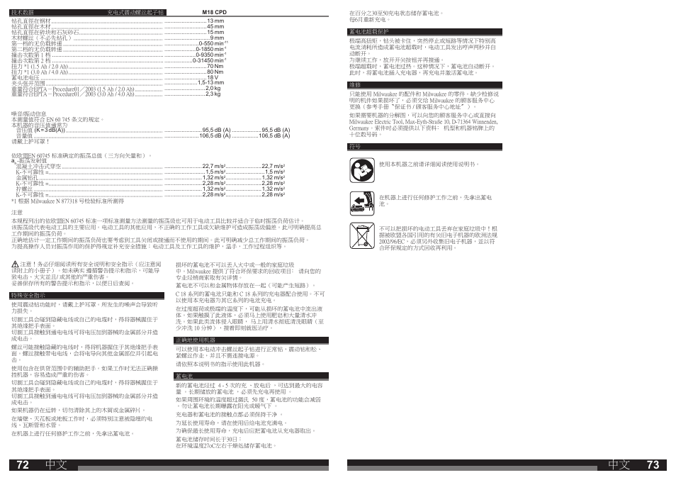 Milwaukee M18 CPD User Manual | Page 37 / 39