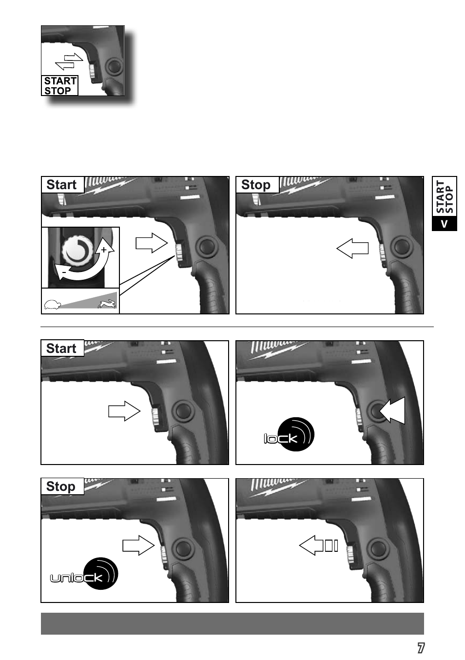 Lock, Unlock | Milwaukee PD 705 User Manual | Page 9 / 66