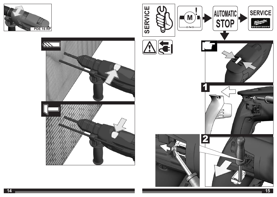 Milwaukee PDE 16 RP User Manual | Page 8 / 37