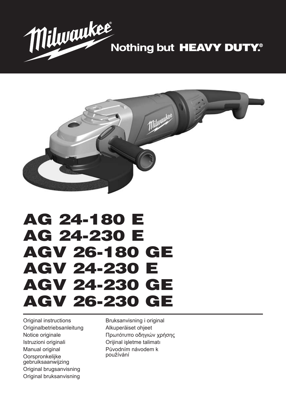 Milwaukee AGV 26-230 GE User Manual | 33 pages