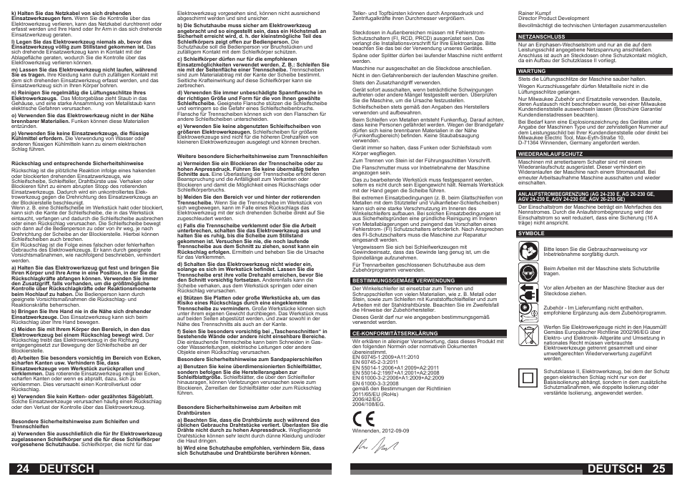 Deutsch | Milwaukee AGV 26-230 GE User Manual | Page 13 / 33