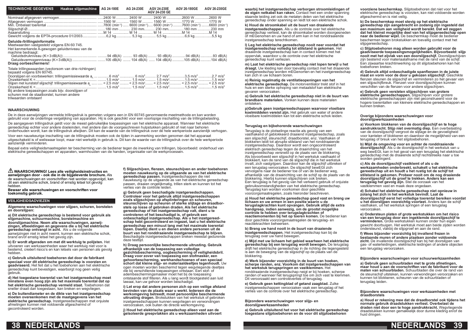 Nederlands | Milwaukee AGV 26-230 GE User Manual | Page 20 / 33