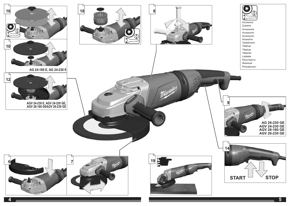 Milwaukee AGV 26-230 GE User Manual | Page 3 / 33